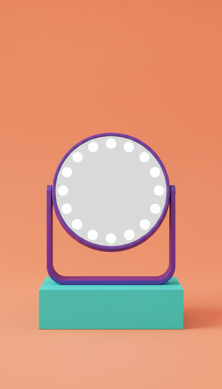 Compact LED travel mirror