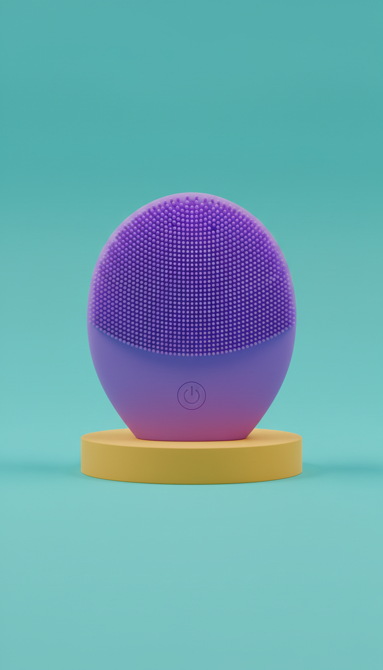 Purple silicone cleansing brush