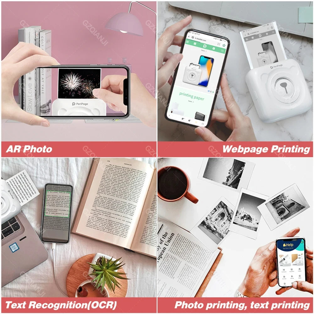 Mini Bluetooth Photo Printer – Portable Inkless Pocket Printer