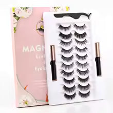 Magnetic Mink Eyelashes Set – Natural False Lashes with Eyeliner & Tweezer