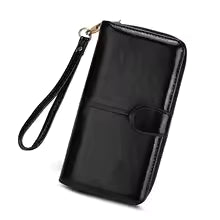 Women's Anti-Theft Leather Wallet – Long Zipper Clutch & Card Holder