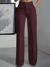 Women's High-Waisted Straight Pants
