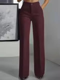 Women's High-Waisted Straight Pants