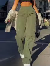 High-Waisted Cargo Pants
