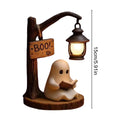 Cute Ghost Reading Lantern – 3D Resin Halloween Night Light