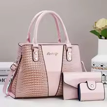 Chic Women's 3-Piece Tote Set | Faux Leather Animal Print Bag with Clutch & Card Holder