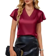Elegant Chiffon V-Neck Blouse