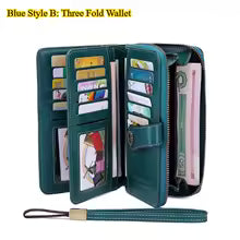 Women's Anti-Theft Leather Wallet – Long Zipper Clutch & Card Holder