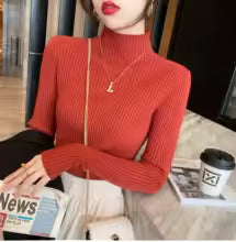 Slim Fit Turtleneck Knit Sweater