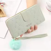 Women's Long Wallet & Wristlet Handbag – PU Leather Card Organizer