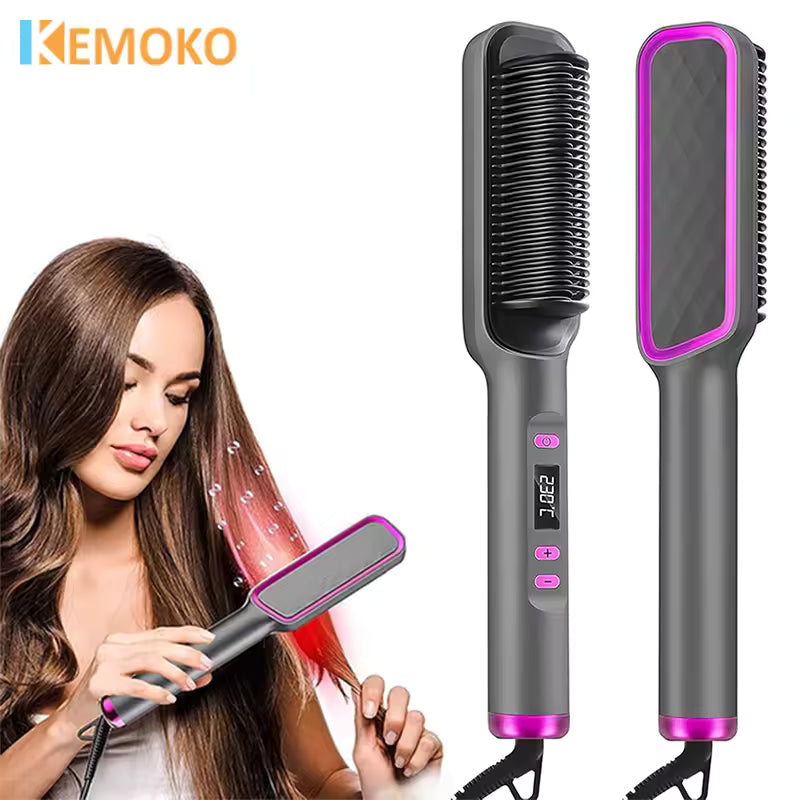 Electric Hot Comb Hair Straightener with Negative Ion Technology