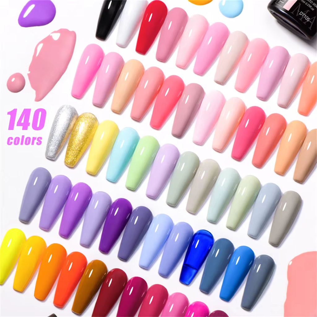 LILYCUTE 6Pcs 7ML Gel DIY Nails Polish Set Bright Pink Nail Charms Soak Off UV LED Gel Varnish Nail Art Design Accessories