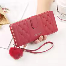 Women's Long Wallet & Wristlet Handbag – PU Leather Card Organizer