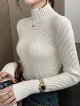 Slim Fit Turtleneck Knit Sweater