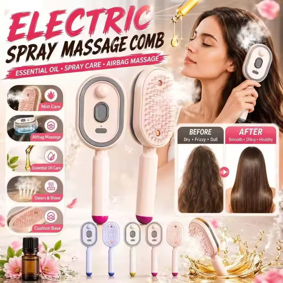 Electric Steam Hair Straightening Brush