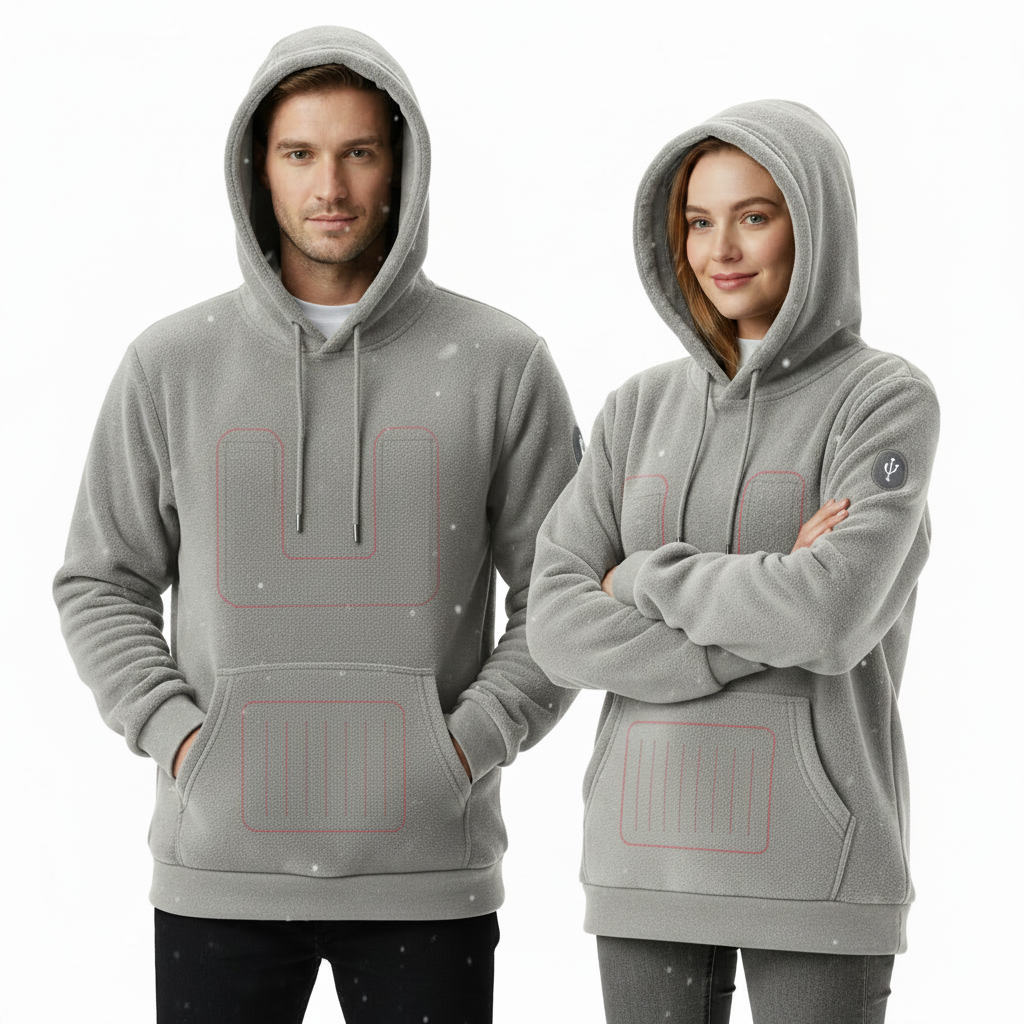 USB Heating Hoodie – 7-Zone Heated Fleece for Men & Women