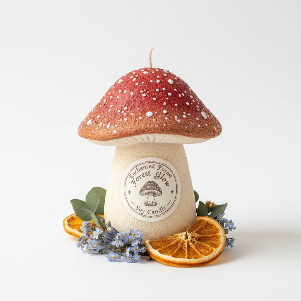 Aesthetic Mushroom Soy Candle – Scented Home Decor Candle