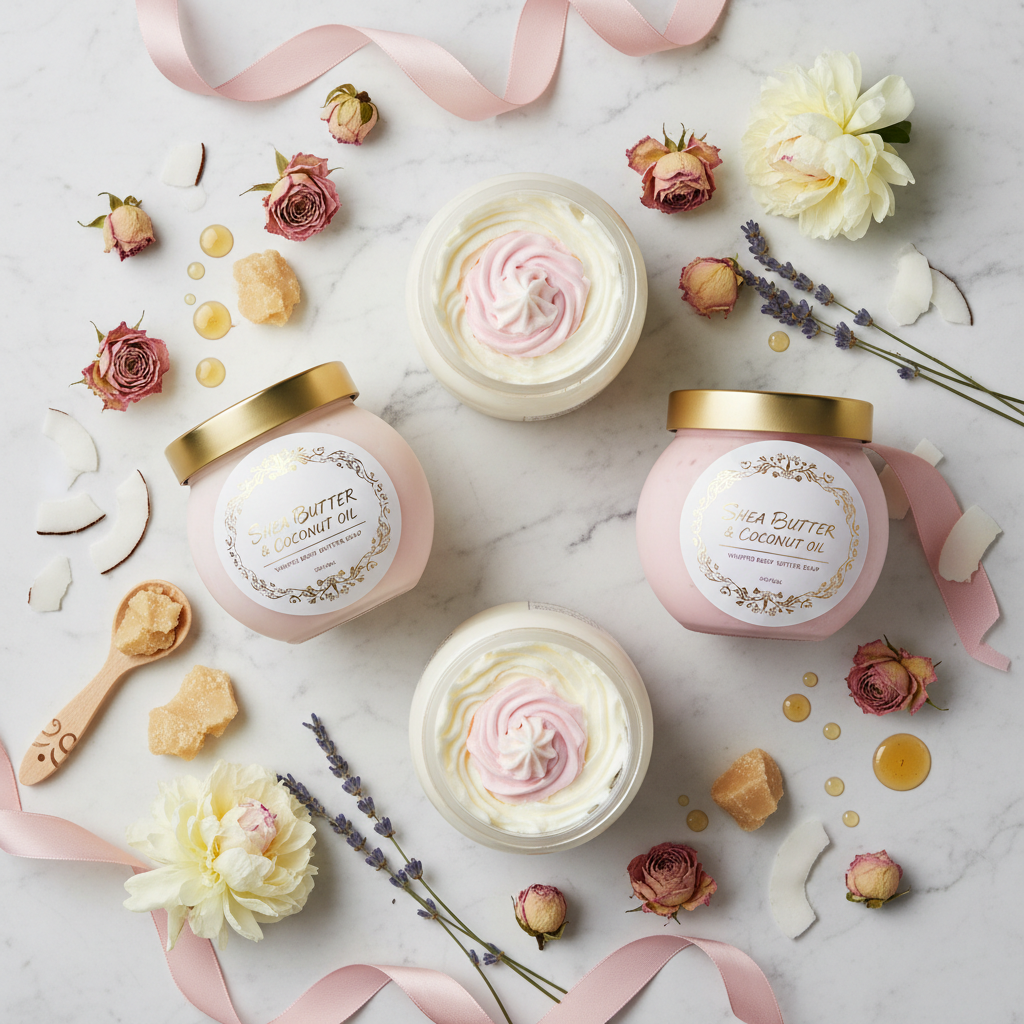 Whipped Body Butter Soap Set flat lay